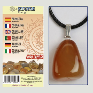 Gancho 89. Colgante rodado Mineral. Modelo Carneola. 