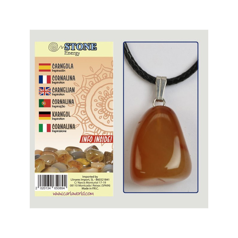 Hook 89. Mineral rolled pendant. Model Carneola. Hook 89. Mineral rolled pendant. Model Carneola.