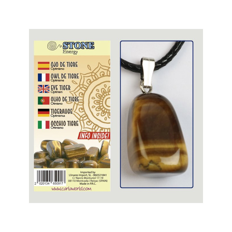 Hook 91. Mineral rolled pendant. Model Tiger's Eye. Hook 91. Mineral rolled pendant. Model Tiger's Eye.