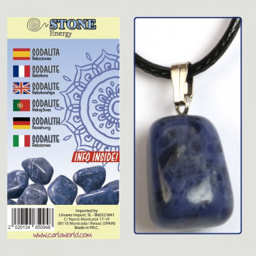 Crochet 94. Pendentif roulé minéral. Modèle Sodalite.