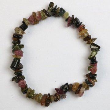 Gancho 102. Pulsera Chip. Mineral Turmalina Multicolor. 