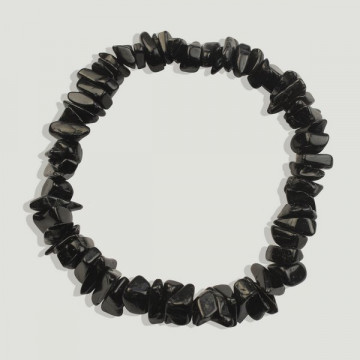 Gancho 104. Pulseira de chip. Mineral turmalina negra