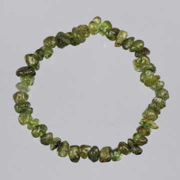 Gancho 105. Pulsera Chip. Mineral Peridoto. 