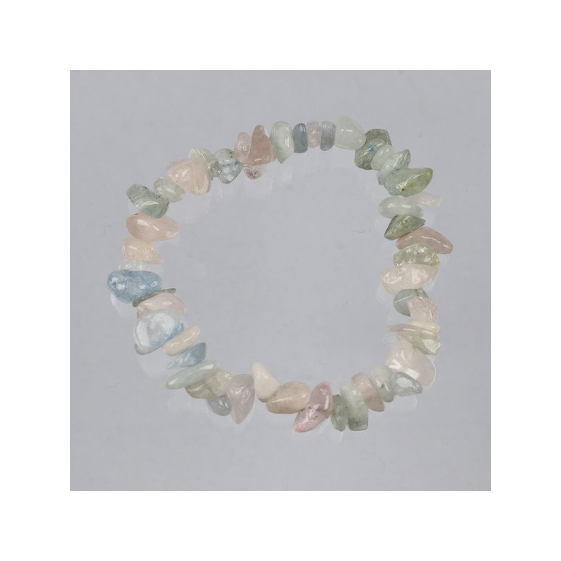 Gancho 106. Pulseira de chip. Mineral Morganita. Gancho 106. Pulseira de chip. Mineral Morganita.