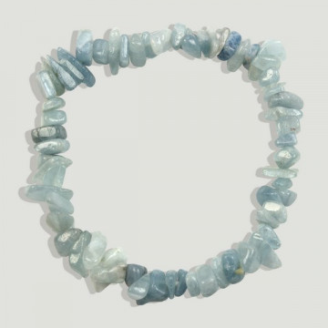 Gancho 107. Pulsera Chip. Mineral Aguamarina. 