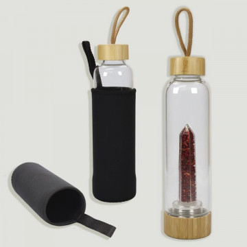 Bamboo stopper bottle. Bamboo Coral Chip. 25x6cm.