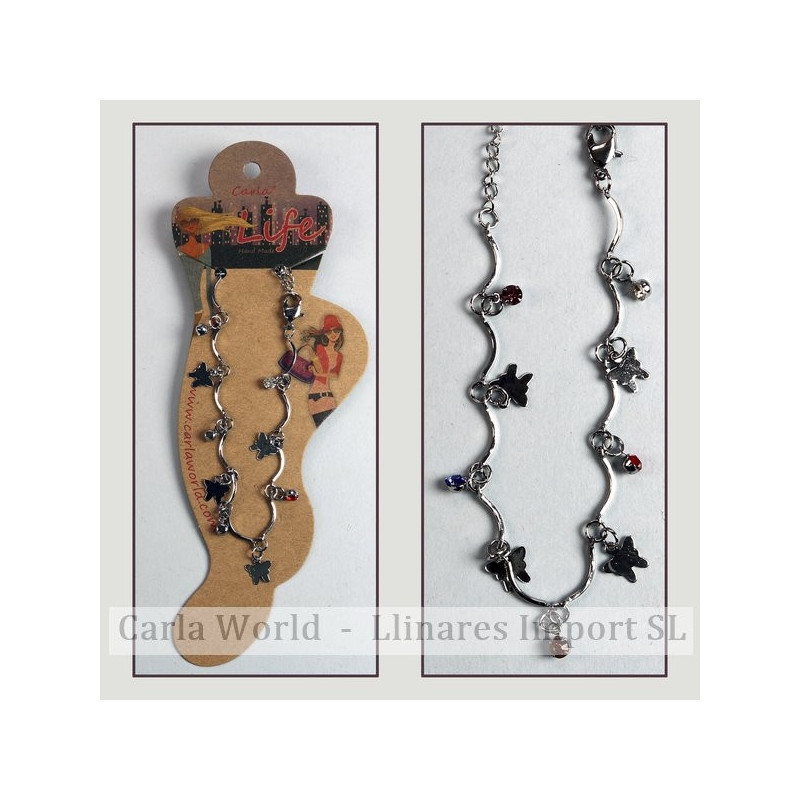 Hook 81 - Metal anklet. Butterfly model and tubes Hook 81 - Metal anklet. Butterfly model and tubes