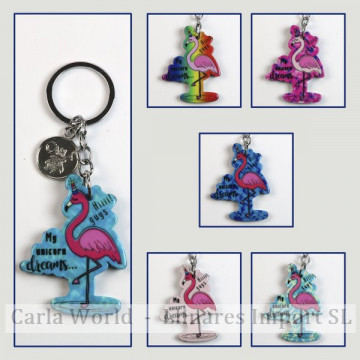 Hook 06 - Methacrylate keychain. Flamenco model 01. Assorted colors.