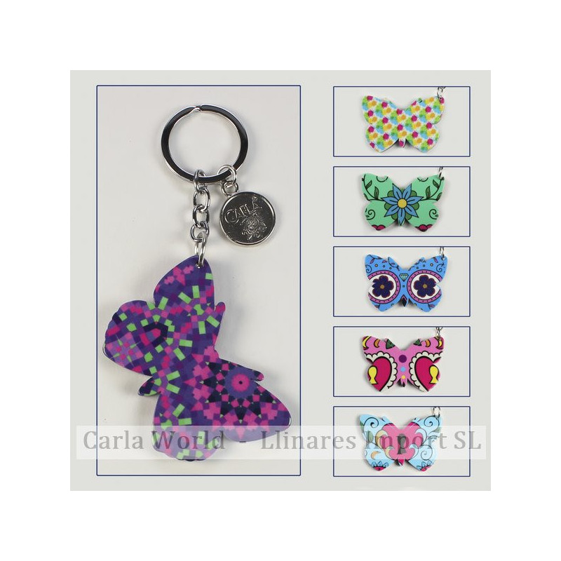Hook 07 - Methacrylate keychain. Butterfly model. Assorted colors. Hook 07 - Methacrylate keychain. Butterfly model. Assorted colors.