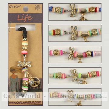 Hook 37 - Tassel bracelet Dragonfly model with cord. Assorted colors.