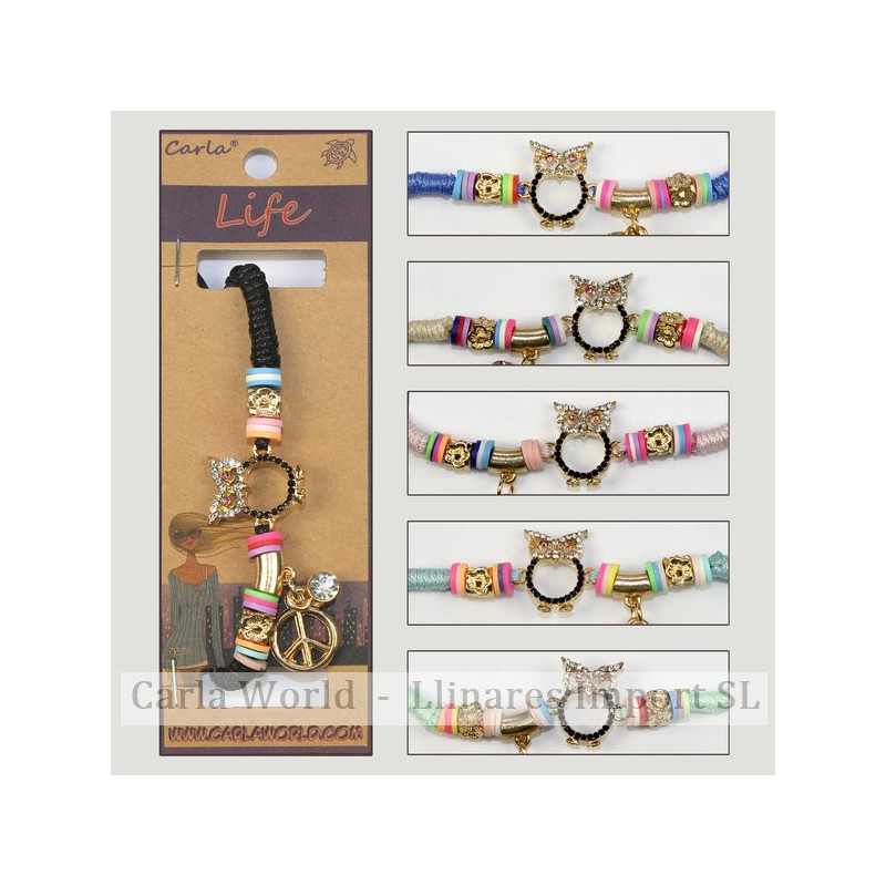 Hook 41 - Tassel owl bracelet with cord. Assorted colors. Hook 41 - Tassel owl bracelet with cord. Assorted colors.