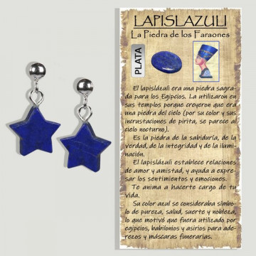 ESTRELA LÁPIS LAZULI. pingente de PRATA. Lapidado.