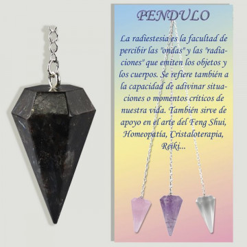 ASTROPHYLITE. faceted metal pendulum