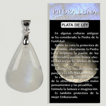 PIEDRA LUNA. Colgante PLATA. Formas surtidas. 