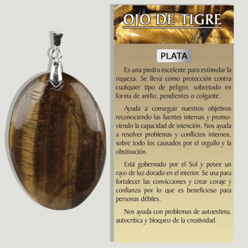 OJO DE TIGRE. Colgante PLATA. Formas surtidas. 