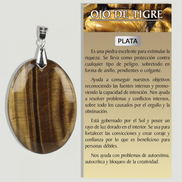 OJO DE TIGRE. Colgante PLATA. Formas surtidas. 