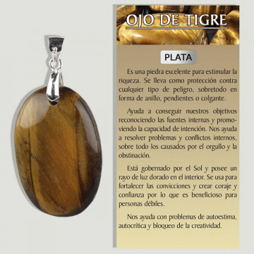 OJO DE TIGRE. Colgante PLATA. Formas surtidas. 