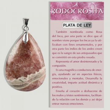 RHODOCHROSITE. Pendentif en ARGENT. Formes assorties.