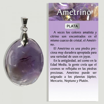 AMÉTRINE. Pendentif en ARGENT. Formes assorties.