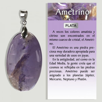 AMÉTRINE. Pendentif en ARGENT. Formes assorties.