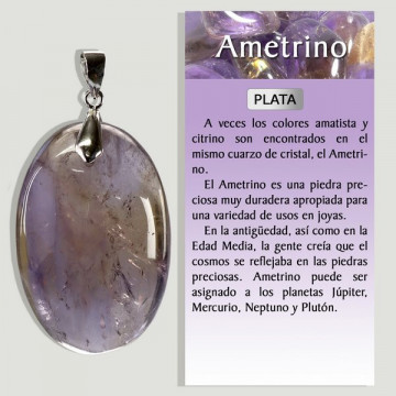 AMÉTRINE. Pendentif en ARGENT. Formes assorties.