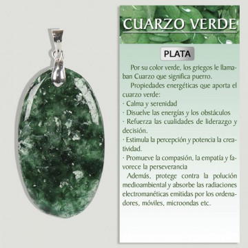 QUARTZO VERDE. pingente de PRATA. Formas variadas.