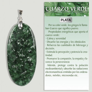 QUARTZ VERT. Pendentif en ARGENT. Formes assorties.