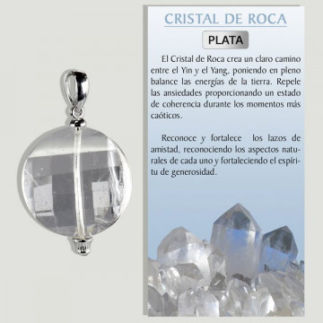 CRISTAL DE ROCA. Colgante PLATA. Modelo Twist. 