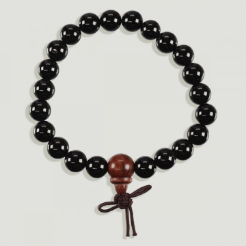TIBETAN ROSARY “Mala”. Black Onyx Bracelet.