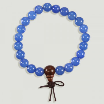TIBETAN ROSARY “Mala”. Blue Agate Bracelet.