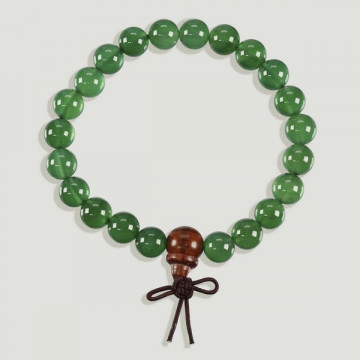 TIBETAN ROSARY “Mala”. Green Agate Bracelet.