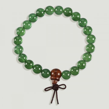 CHAPELET TIBET "Mala". Bracelet Agate verte.