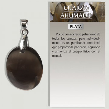 CUARZO AHUMADO. Colgante PLATA. Formas surtidas