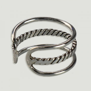 Silver ring. Open rigid model with 3 rings.