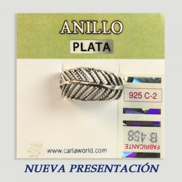 Anillo Plata. Modelo hoja. 