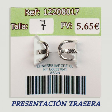 Anillo Plata. Modelo rígido abierto 3 aros. 