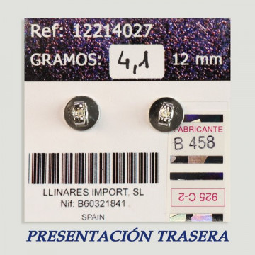 Pendientes Plata cabujón. Aventurina Oro Azul. 12x12mm. (PRECIO POR GRAMO)