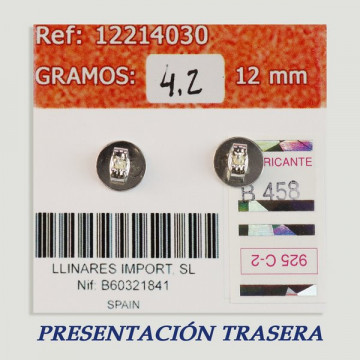 Pendientes Plata cabujón. Aventurina Oro. 12x12mm. (PRECIO POR GRAMO)