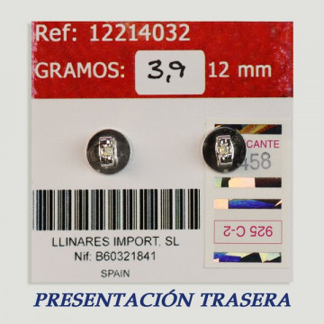 Silver cabochon earrings. Red Jasper. 12x12mm. (PRICE PER GRAM)