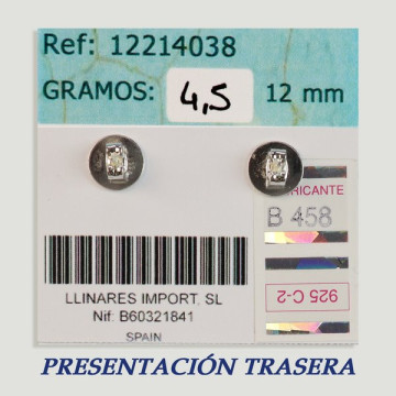 Pendientes Plata cabujón. Magnesita Turquesa. 12x12mm. (PRECIO POR GRAMO)