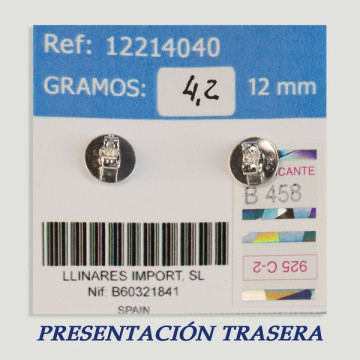 Pendientes Plata cabujón. Howlita azul. 12x12mm. (PRECIO POR GRAMO)