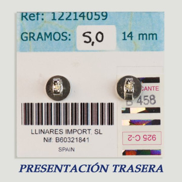 Pendientes Plata cabujón. Magnesita Turquesa. 14x14mm. (PRECIO POR GRAMO)