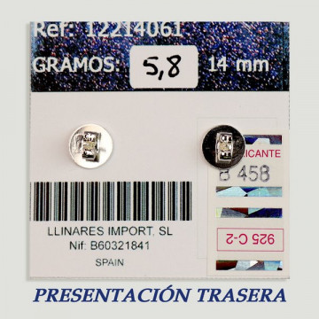 Pendientes Plata cabujón. Aventurina Oro Azul. 14x14mm. (PRECIO POR GRAMO)