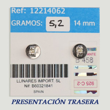 Pendientes Plata cabujón. Howlita azul. 14x14mm. (PRECIO POR GRAMO)