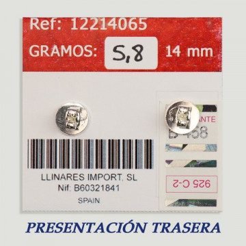 Pendientes Plata cabujón. Jaspe Rojo. 14x14mm. (PRECIO POR GRAMO)