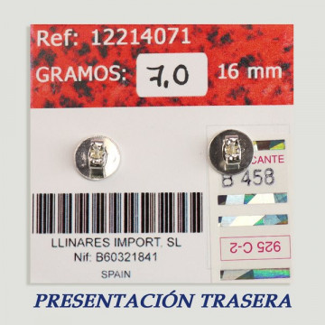 Pendientes Plata cabujón. Lava Roja. 16x16mm. (PRECIO POR GRAMO)