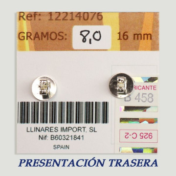 Pendientes Plata cabujón. Ojo de tigre. 16x16mm. (PRECIO POR GRAMO)