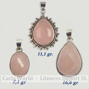 ROSE QUARTZ Silver Pendant....