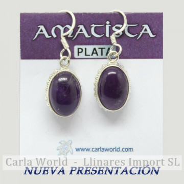 Silver earrings. AMETHYST....