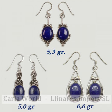 Pendientes Plata. LAPISLAZULI. 5gr. (PRECIO POR GRAMO)